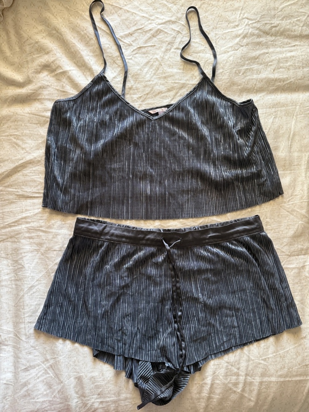 Women's Ribbed Cami & Short Sleep Set — Black